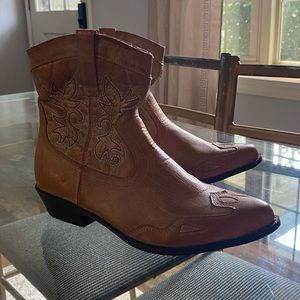 Tan Ankle Cowboy Boots